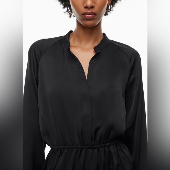 aritzia lexington black satin midi dress - Picture 4 of 5